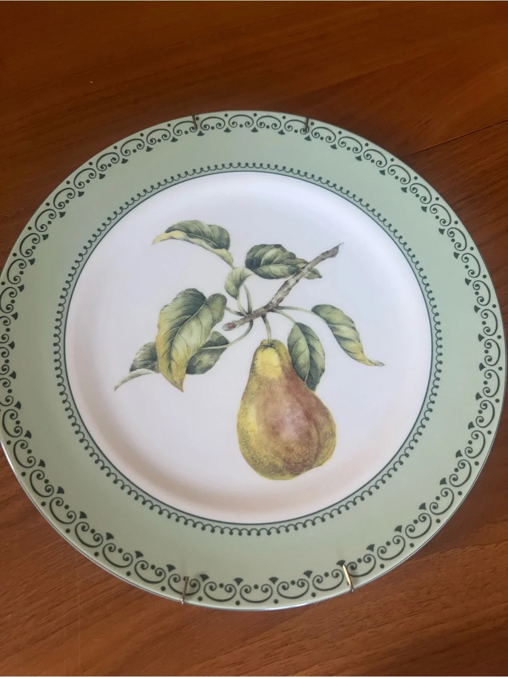 Botanical Fruit Decorative Dessert Plates - Mint Green Rim (Set of 4)